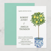 Invitation Mariage de citron rustique méditerranéen (Devant / Derrière)