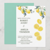 Invitation Mariage de citron rustique méditerranéen (Devant / Derrière)