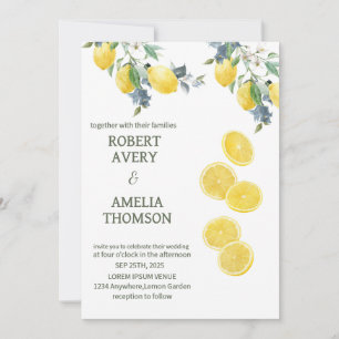 Invitation Mariage de citron rustique méditerranéen