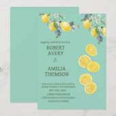 Invitation Mariage de citron rustique méditerranéen (Devant / Derrière)