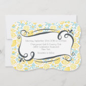 Invitation Mariage de citrons jaunes et de fleurs bleues Invi (Dos)