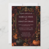 Invitation Mariage de citrouille d'automne gothique (Devant)