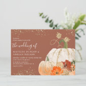 Invitation Mariage de Citrouille de Parties scintillant d'or  (Debout devant)