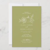 Invitation Mariage de citrouille de tournesol de vert olive d (Devant)
