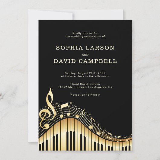 Invitation Mariage de clavier Abstrait (Devant)