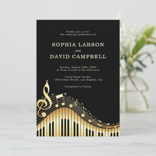 Invitation Mariage de clavier Abstrait (Debout devant)