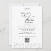 Invitation Mariage de code Qr à la main noire et blanche (Devant)