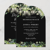 Invitation Mariage de code QR Arch de chaîne de verdure (Devant / Derrière)