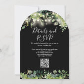 Invitation Mariage de code QR Arch de chaîne de verdure (Dos)