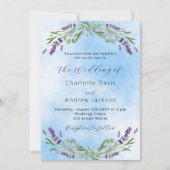 Invitation Mariage de code QR bleu lavande (Devant)
