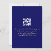 Invitation Mariage de code QR bleu marine (Dos)