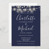 Invitation Mariage de code QR bleu marine (Devant / Derrière)