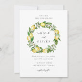 Invitation Mariage de code QR citron et verdure (Devant)