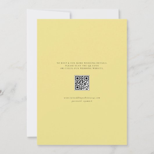 Invitation Mariage de code QR citron et verdure (Dos)