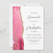 Invitation Mariage de code QR d'âge or rose (Devant)