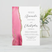 Invitation Mariage de code QR d'âge or rose (Debout devant)