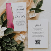Invitation Mariage de code QR d'âge or rose
