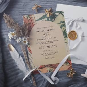 Invitation Mariage de code QR de bambou de kimono japonais an