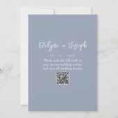 Invitation Mariage de code QR de Boho élégant bleu Dusty mode (Dos)