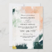 Invitation Mariage de code QR de budget moderne abstrait colo (Devant)