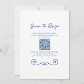 Invitation Mariage de code QR de la bordure de Doodle tiré à  (Dos)