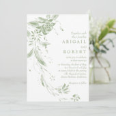Invitation Mariage de code QR de la gaine de fleurs vertes Sa (Debout devant)