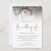 Invitation Mariage de code QR de la photo de script moderne (Devant)