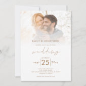 Invitation Mariage de code QR de la photo de script moderne (Devant)