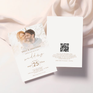 Invitation Mariage de code QR de la photo de script moderne