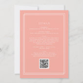 Invitation Mariage de code QR de l'AVERTISSEMENT minimal pour (Dos)