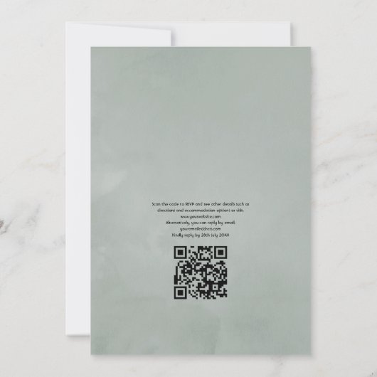 Invitation Mariage de code QR de l'Eucalyptus géométrique de (Dos)