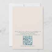 Invitation Mariage de code QR de plage d'océan d'été à l'aqua (Dos)