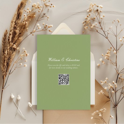 Invitation Mariage de code QR de script moderne intemporel ve