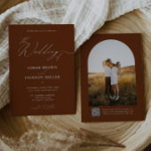 Invitation Mariage de code QR de script simple et élégant de 