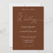 Invitation Mariage de code QR de script simple et élégant de  (Devant)