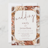 Invitation Mariage de code QR du cadre de fleurs en terre cui (Devant)