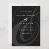 Invitation Mariage de code QR du script d'analyse blanc noir (Devant)
