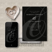 Invitation Mariage de code QR du script d'analyse blanc noir
