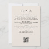 Invitation Mariage de code QR du script d'esperluette de cham (Dos)