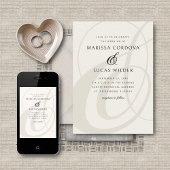 Invitation Mariage de code QR du script d'esperluette de cham