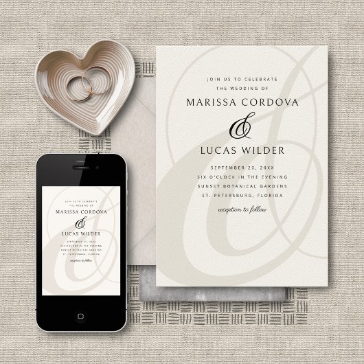 Invitation Mariage de code QR du script d'esperluette de cham