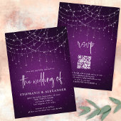 Invitation Mariage de code QR du script moderne violet