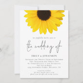 Invitation Mariage de code QR du tournesol moderne (Devant)