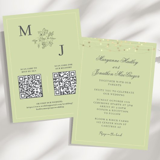 Invitation Mariage de code QR écologique