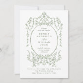 Invitation Mariage de code QR écologique de l'Orné victorien  (Devant)