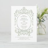 Invitation Mariage de code QR écologique de l'Orné victorien  (Debout devant)