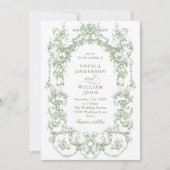 Invitation Mariage de code QR écologique de l'Orné victorien  (Devant)