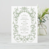 Invitation Mariage de code QR écologique de l'Orné victorien  (Debout devant)
