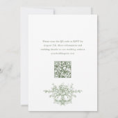 Invitation Mariage de code QR écologique de l'Orné victorien  (Dos)