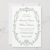 Invitation Mariage de code QR écologique de l'Orné victorien  (Devant)